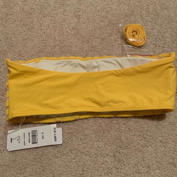 Pilyq lace bandeau bikini top marigold NWT medium - Picture 2 of 3
